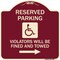 Signmission Reserved Parking Violators Will Fined and Towed Heavy-Gauge Aluminum Sign, 18" x 18", BU-1818-22997 A-DES-BU-1818-22997 - alternate 1